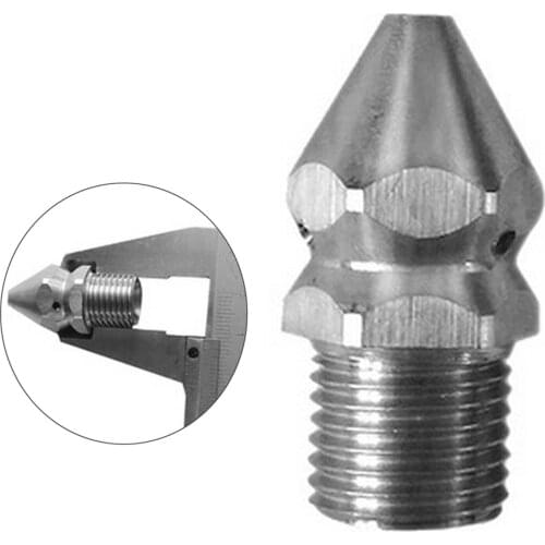 Stainless Steel Cleaning Nozzl Pressure Washer Drain Sewer Cleaning Pipe Spray Nozzle Dredge Nozzle Garden Accessories Tool