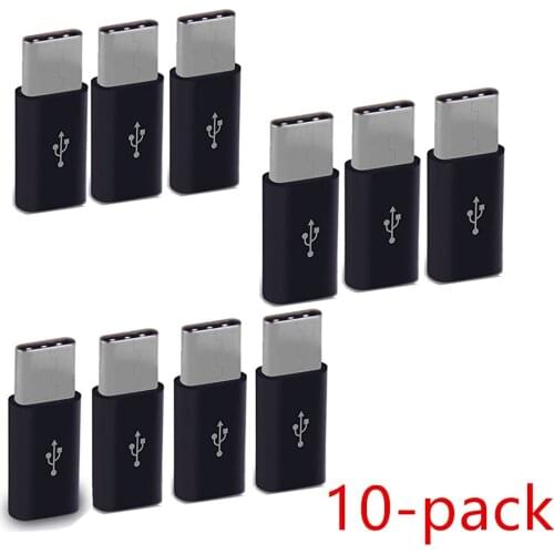 10PCS Adapter Micro USB To Type C Case Android Micro USB Connector To Type C For Huawei p30 LITE P40 Xiaomi mi 9 10 Pro Adaptors