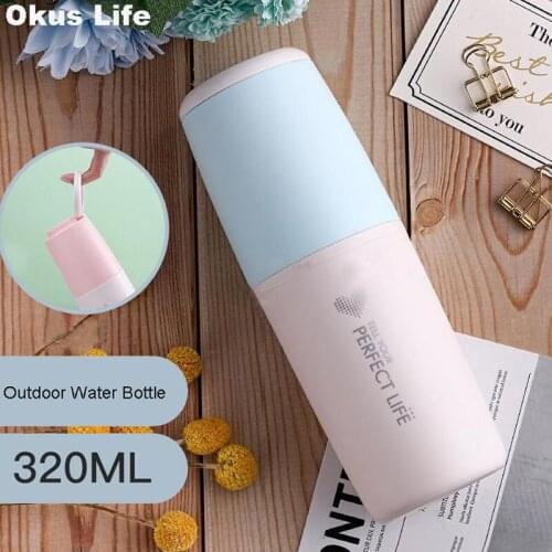 Portable Double Layer Outdoor Water Bottle Heat-Resistant Glass Coffee Tea Milk Travel with Lid Cup Hiking Camp Sports Bottles