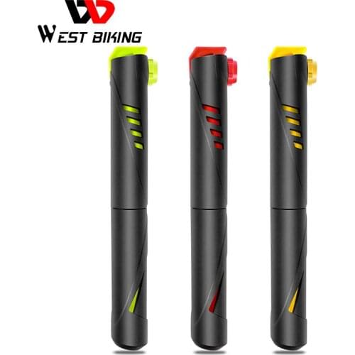 WEST BIKING Portable Bicycle Pump Mini Hand Cycling Air Pump Ball Toy Tire Inflator Schrader Presta Valve MTB Road Bike Pump
