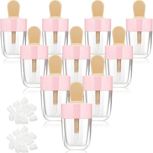 100pcs 5ml Ice Cream-Shaped Empty Transparent Lip Gloss Tubes, Empty Lip Gloss Container