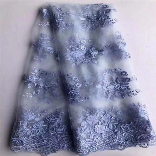 Mesh Bottom Fresh Blue Embroidery Lining Womens Childrens Clothing Skirt Wedding Dress Embroidery Fabrics