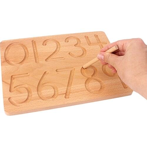 School Supplies Mathematics Digitals Board 0-9 Digital Cognition Writing Practice Toys for Children Preschool Training Beech