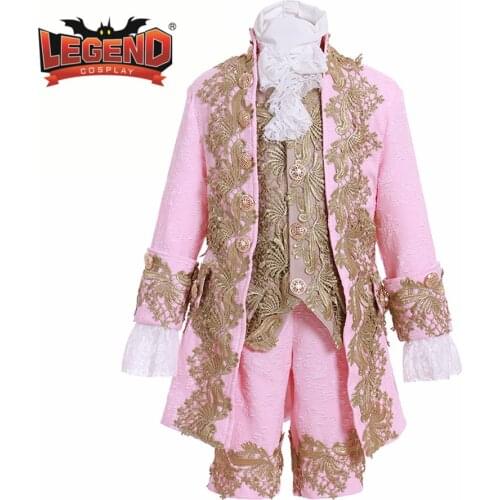 Medieval victorian kids fancy dress outfit cosplay costume pink rococo court suit historical outfit boys costume custom made