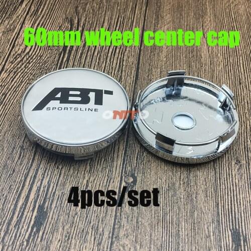 Car Styling Silver Sticker 3D ABT Logo Wheel Center Cap Cover 60mm 4PC Wheel Hubcap Dust-proof For Benz W211 W203 W204 W124 W201