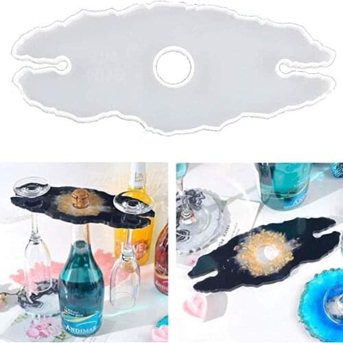 Wine Rack Silicone Mold Irregular Crystal Epoxy Resin Mould for Making Red Wine Tray