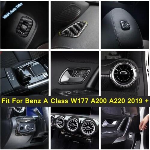 Lapetus Carbon Fiber Interior Kit For Mercedes Benz A Class W177 A200 A220 2019 - 2021 A Speaker / Door Handle Bowl Cover Trim