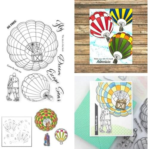 Hot air balloon falling in love New Cutting Dies & Stamps & Stencil Scrapbook Dariy Decoration Stencil Embossing Template DIY