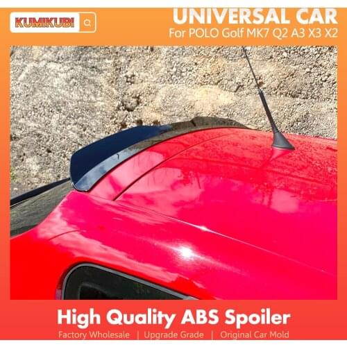 Rear Trunk Hatchback Spoiler Wings For POLO Golf MK7 Q2 A3 X3 X2 Universal Car Tail Wing Glossy Black Carbon Fiber Decoration