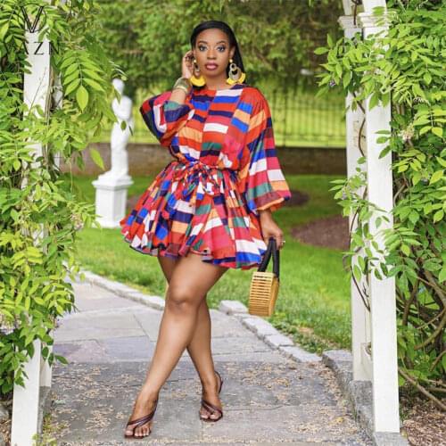 VAZN 2021 Early Autumn Lace Up Top Plus Size Nature Chiffon Dress Young Daily Full Sleeve Women Loose Mini Dress Vestido