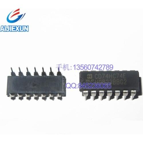 10Pcs CD74HC74E 74HC74 DIP Flip Flop D-Type Pos-Edge 2-Element 14-Pin PDIP Tube 100%New and original