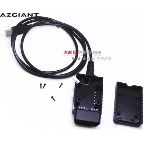 AZGIANT OBD2 16Pin Connector OBDII USB male elm327 round hole cover with wire
