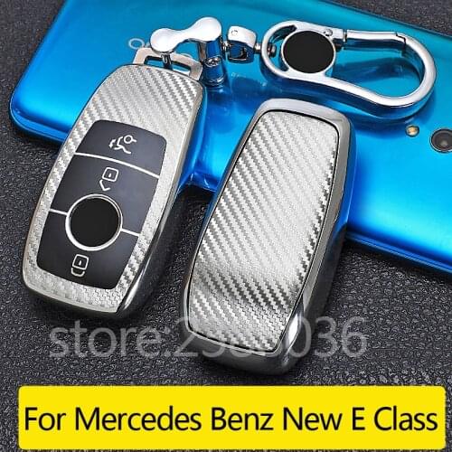 1x Premium Soft TPU Carbon Fiber Style Full Cover Key Case For Mercedes Benz E Class 2018 up S Class W213 Keyless Smart Key Fob
