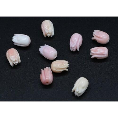 2pcs Fine Natural Shell Beads Accessories Flower Shell Loose Beads Charms for Making DIY Jewerly Accessories Size 7x10mm