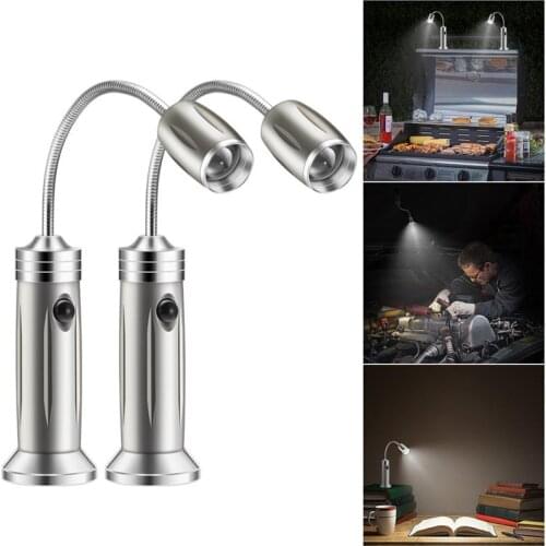 2PCS Magnetic BBQ Led Grill Light Adjustable 360 Degree Flexible Gooseneck Desk Lamp for Party Office Outdoor Indoor Barbeque