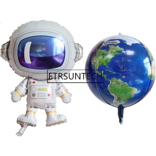 200pcs 4D Earth Balloon Foil Helium Astronaut Model Science Fiction Interstellar Model Outer Space Birthday Party Decor