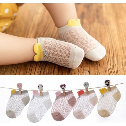 5 Pairs/lot Ankle Socks Kids Summer Cotton Socks For Children Ultrathin Mesh Socks For Girls Childrens Socks For Boys