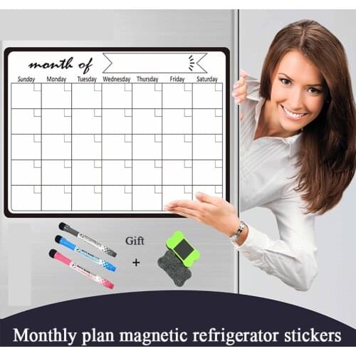 A3 Monthly Planner Magnetic Whiteboard Fridge Magnets Drawing Message Remind Pad Memo Boards Creative fridge magnetic stickers