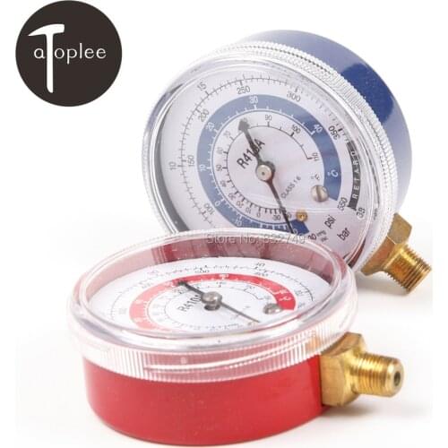 Atoplee 2 PCS R134A R22 R410A Air Conditioner Refrigerant Low&High Pressure Gauge PSI KPA Refrigeration Pressure Gauge Coolant