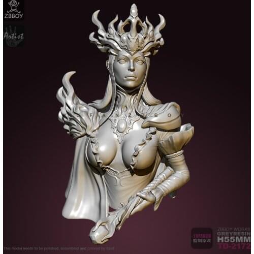 55mm Resin Bust Empress of the Deep Sea Resin Model Self-assembled TD-2172