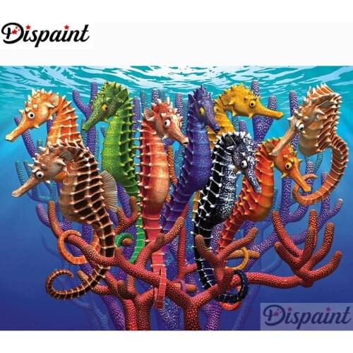 Dispaint 5D Diamond Embroidery Needlework Kit "Animal hippocampus" Diy Diamond Painting Cross Stitch Home Decoration Gift A25973