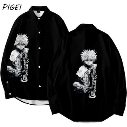 Anime Hunter X hunter Hisoka Cosplay T-shirt Shirt Summer Harajuku Printing Long Sleeve Shirts for Mens Blouse Streetwear Boys