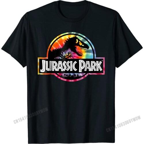Jurassic Park Tye-Dye T-Rex Movie Logo Graphic T-Shirt Men Cheap Cool Tops Shirt Cotton T Shirts Party