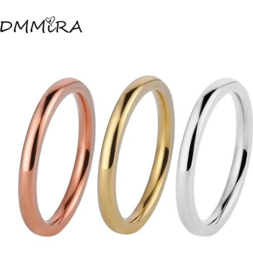 Hot Sale Fashion Men Women Small Narrow Rings Color Rose Gold Stainless Steel Round Like Small joint Finger Rings Jewelry