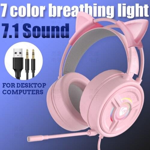 Gaming Headphones Bass Stereo PC Wired Headset With Mic Professional Led Light Gamer Headset 20