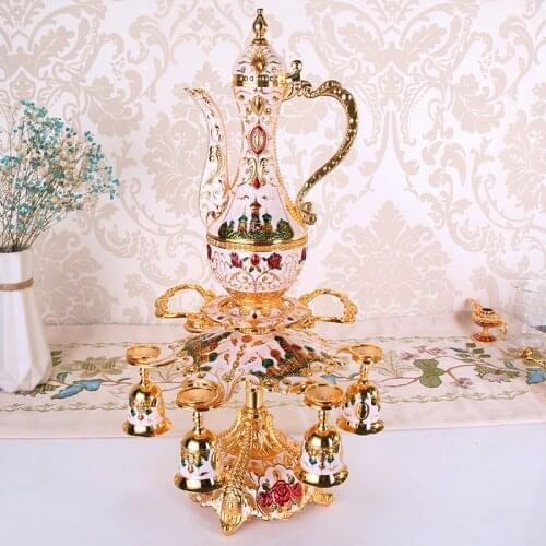 IMUWEN Metal Wine Set/Tea Set Fashion Zinc Alloy Wine Set Wedding Party Hotel Home Table Decoration