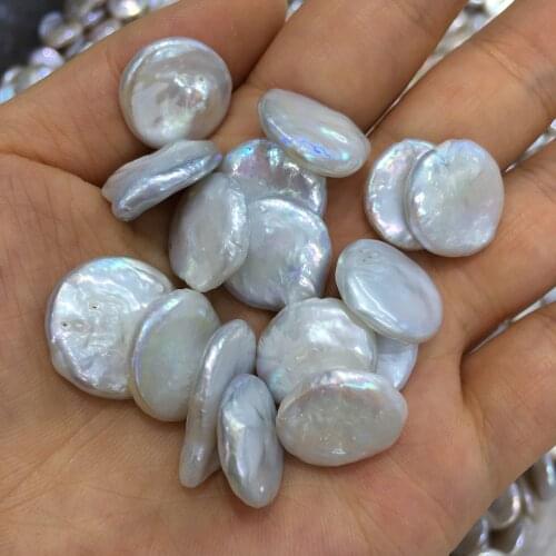 Button White Pearl Bead Simple High-end Handmade Craft Leather DIY Necklace Bracelet Earrings Hair Bun Jewelry Beads 16-18mm