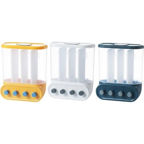 Wall-Mounted Separate Grain Rice Bucket Kitchen Classification Grain Storage Tank Transparent Division Sealed Organizer Boxes