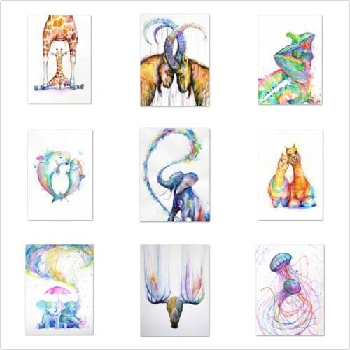 Colorful animal eagle elephant jellyfish deer whale bear 5D diamond painting cartoon diamond embroidery mosaic home decoration