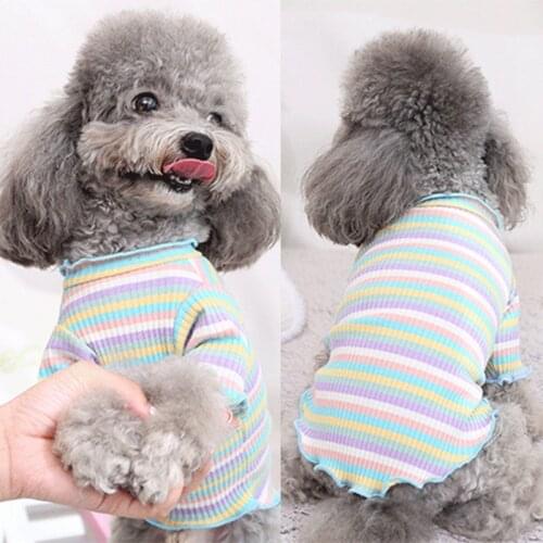 Summer Dog Clothes Thin Sweater Vest T Shirt For Small Large Dogs Cat Shirt Stripe Pet Clothing Chihuahua Puppy Dog Vest Pajamas