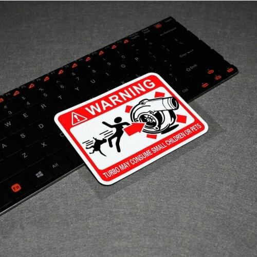 LuLu Sticker #004 Spoof Funny Car Sticker Turbo May Consume Small Children or Pets Reflective Warning Mark Car Sticker and Decal