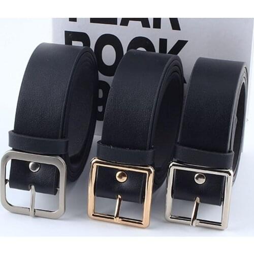 Fashion Single-Prong Buckle Women Belt Ladies Adjustable Belts Jeans Decorative Female Dress Thin PU Leather Waist Strap