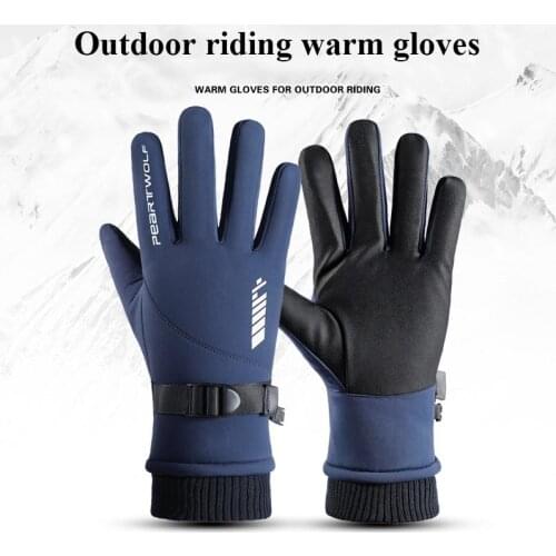 Warm Gloves Mens Outdoor Touch Screen Winter New Ski Gloves Windproof Waterproof Non-Slip Cross-Border Cycling Gloves