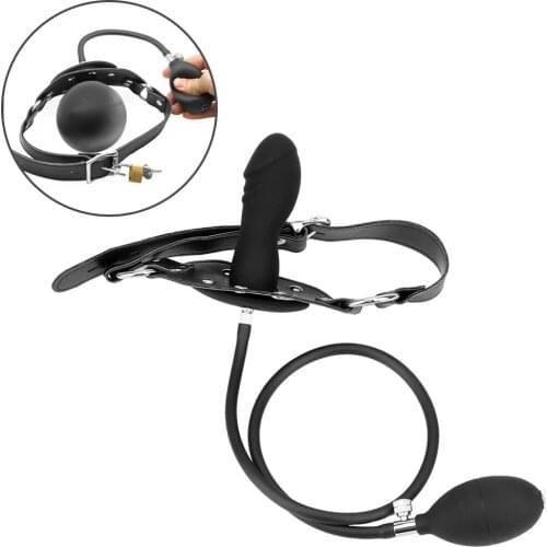 Inflatable Penis Gag Mouth PlugErotic Sexual Toys Slave Open Mouth Gag Couples SM Bondage Fetish Sex Tools for Couples Women