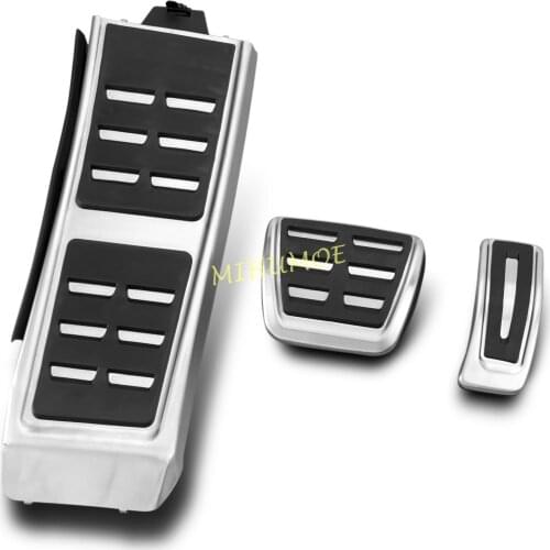 Stainless Steel Footrest Dead Brake Gas Pedal Cover Set For 2019-2021 Porsche Macan Facelift