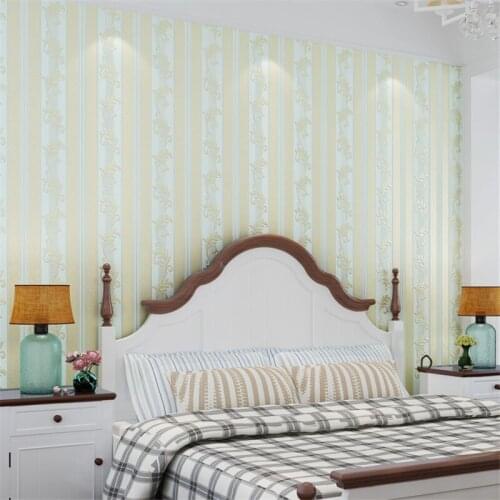 Beibehang wallpaper for walls 3 d Warm and romantic pressure vertical bar 3D high-end home decoration bedroom wallpaper mural