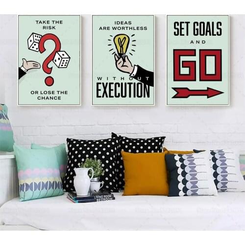 Take Risks or Lose The Chances Motivational Poster Dice Game Inspired Quote Canvas Painting Wall Art Decoration