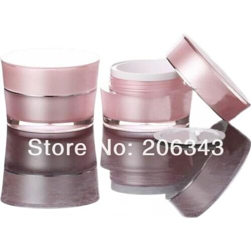 15g PINK acrylic cone-shape cream jar with silver line ,cosmetic container,,cream jar,Cosmetic Jar,Cosmetic Packaging