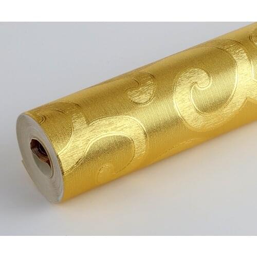 Non Adhesive Wallcoverings 3D Pattern PVC Wallpaper Living Room Waterproof Wall Paper 53cm Width Cloud Gold Coffee