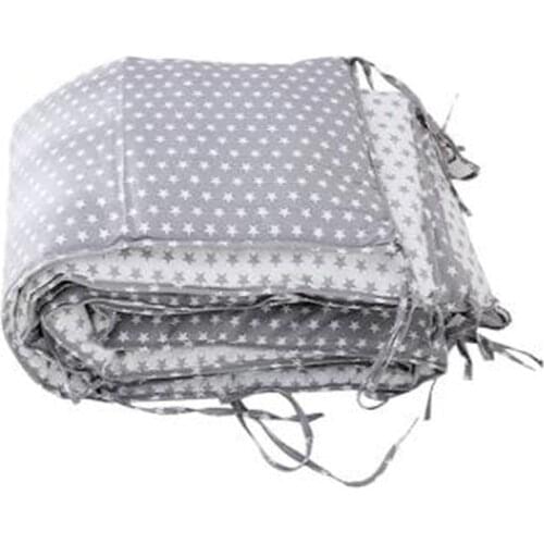 Grey Baby Bed Bumper Cot Anti-bump Newborn Crib Liner Sets Safe Pad Babies Crib Bumpers Bed Cover for Boy and Girl