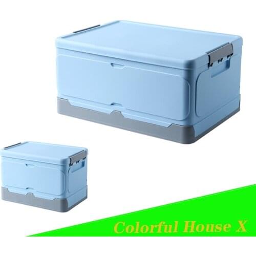 Folding storage box, environmentally friendly plastic storage box, vehicle-mounted multi-function backup debris storage box
