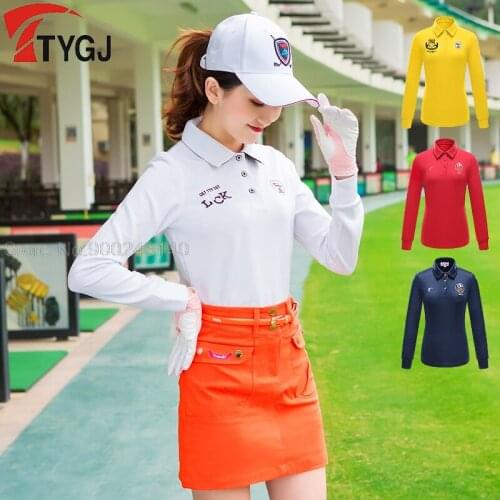 Women Golf Tops Polo Shirt Women Spring Summer Dry Fit Long Sleeve Tshirt Ladies Breathable Sportswear Golf Apparel