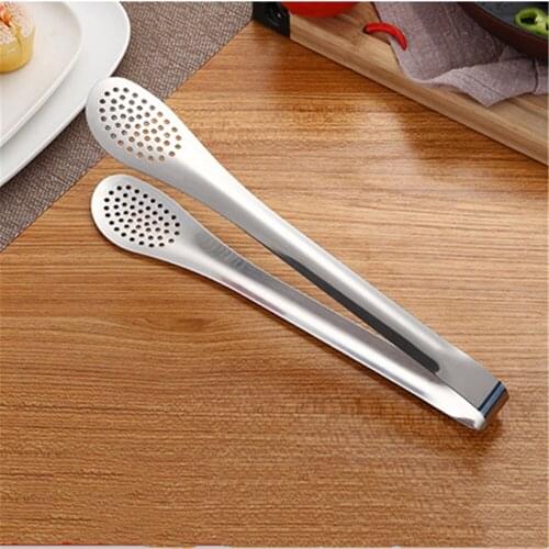 1pcs Stainless Steel Kitchen Tongs Hollow-out Heavy Duty Barbecue Tongs Food Tongs Spaghetti Tongs Food Clips Home Accessories