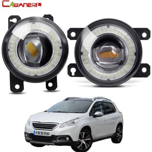 2 X Car Front Bumper Fog Light Assembly LED Angel Eye Daytime Running Light DRL 30W 8000LM 12V For Peugeot 2008 2013-2018