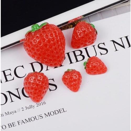 20pcs/lot Strawberry cherry Flatback Resin Cabochons Scrapbook Craft DIY Phone Decor Headwear Accessories