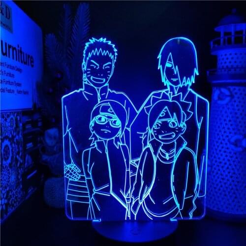 Anime 3D Lamp Uzumaki Naruto Boruto Uchiha Sasuke Sarada Manga Figure Shippuden Bedroom Decoration Lampe Luminaria Xmas Gifts
